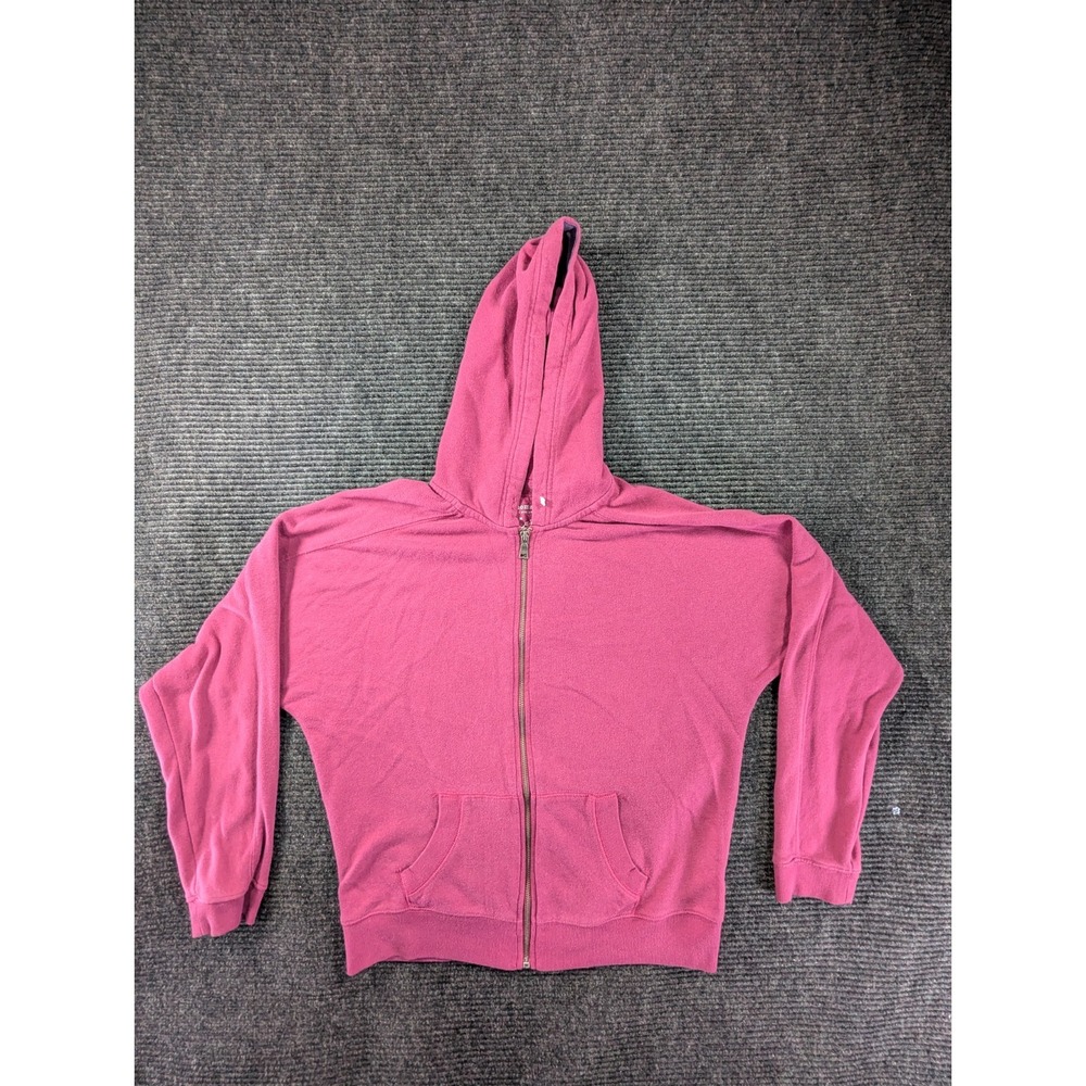 Sonoma Life + Style Hoodie Womens Medium Pink Cotton Blend Relaxed Casual Zip Up